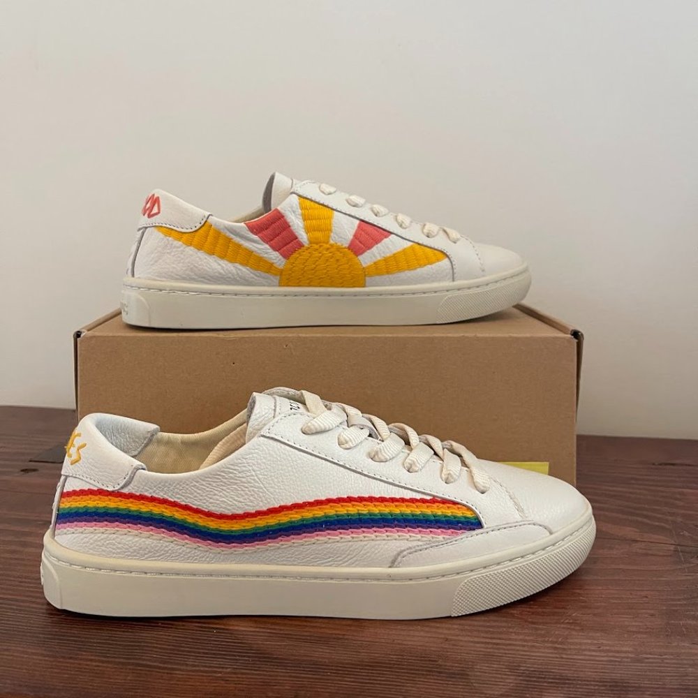 Soludos Rainbow Wave Sneakers (White) Size 7